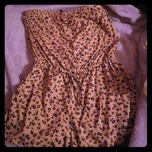 Off Pink black flowers jumpsuit